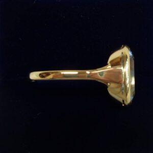 Aquamarine Solitaire Ring 18ct Yellow Gold - Size P 1/2 (S8507) - Image 2