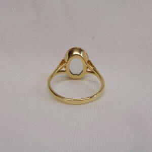 Aquamarine Solitaire Ring 18ct Yellow Gold - Size P 1/2 (S8507) - Image 4