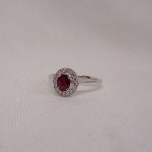 Quality Ruby and Diamond 18ct white Gold Ring - Size L (S7879) - Image 4