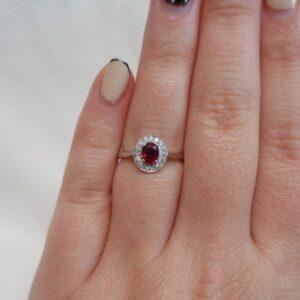 Quality Ruby and Diamond 18ct white Gold Ring - Size L (S7879) - Image 6