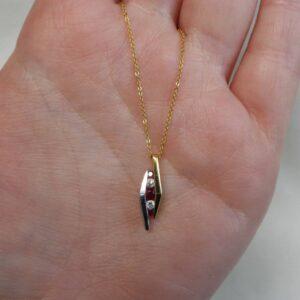 Ruby & Diamond Pendant Two Colour 18ct Gold - 18in Chain (S8514) - Image 7
