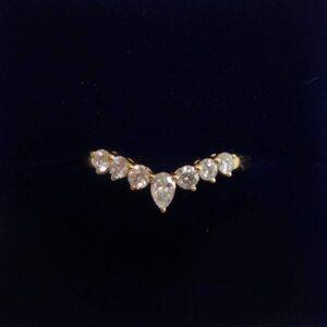 Beautiful 0.38ct Diamond Wishbone Ring 18ct Yellow Gold - Size M (S8226) - Image 1