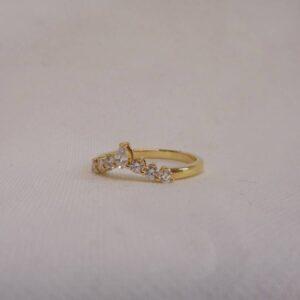 Beautiful 0.38ct Diamond Wishbone Ring 18ct Yellow Gold - Size M (S8226) - Image 4