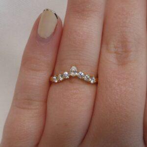 Beautiful 0.38ct Diamond Wishbone Ring 18ct Yellow Gold - Size M (S8226) - Image 6