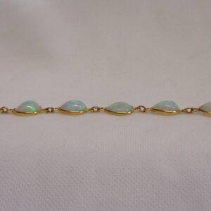 Natural Opal Bracelet 14ct Yellow Gold 7 1/2 inch (S8427) - Image 4
