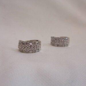 0.50ct Diamond Huggie Hoop Earrings 9ct White Gold - Length 15mm (S8517) - Image 7