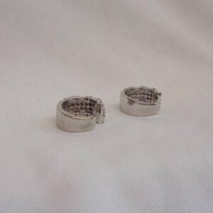 0.50ct Diamond Huggie Hoop Earrings 9ct White Gold - Length 15mm (S8517) - Image 2