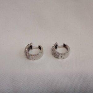 0.50ct Diamond Huggie Hoop Earrings 9ct White Gold - Length 15mm (S8517) - Image 4