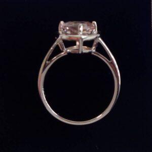 Beautiful Morganite & Diamond Ring 9ct White Gold - Size N (S8526) - Image 3