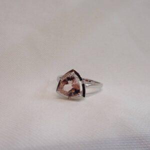Beautiful Morganite & Diamond Ring 9ct White Gold - Size N (S8526) - Image 4