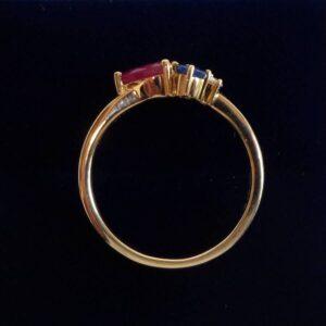 Unique Multi-gemstone Ring 9ct Gold - Size L 1/2 (S8527) - Image 3