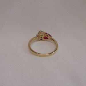 Unique Multi-gemstone Ring 9ct Gold - Size L 1/2 (S8527) - Image 5