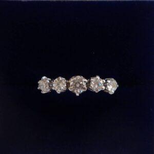Fabulous 0.50ct Five Stone Diamond Ring 18ct White Gold - Size L 1/2 (S7504) - Image 1