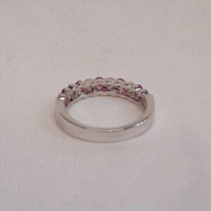 Ruby and Diamond Two Row Ring 14ct Gold - Size M 1/2 (S8208) - Image 5