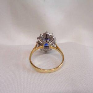 Quality Sapphire & Diamond Cluster Ring 18ct Yellow Gold - Size M 1/2 (US 6.5) (S8465) - Image 10