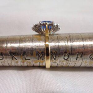 Quality Sapphire & Diamond Cluster Ring 18ct Yellow Gold - Size M 1/2 (US 6.5) (S8465) - Image 12