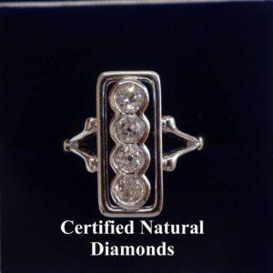 0.60ct Diamond Panel Ring 18ct Two Colour Gold - Ring Size O (US 7) - S7867 - Image 1