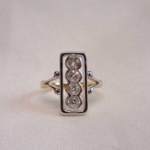 0.60ct Diamond Panel Ring 18ct Two Colour Gold - Ring Size O (US 7) - S7867 - Image 4