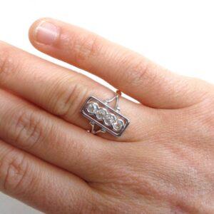0.60ct Diamond Panel Ring 18ct Two Colour Gold - Ring Size O (US 7) - S7867 - Image 9