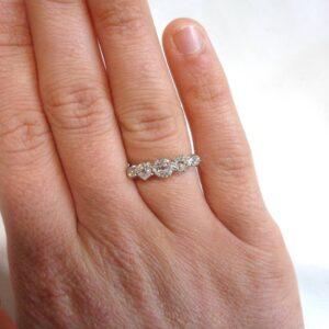 Antique 1.00ct Five Stone Diamond Ring Platinum - Size N (US 6.75) (S8549) - Image 6