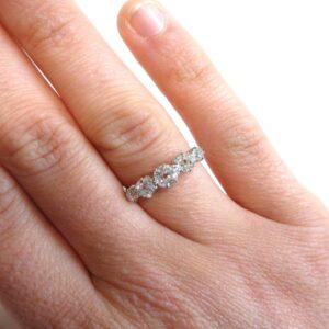 Antique 1.00ct Five Stone Diamond Ring Platinum - Size N (US 6.75) (S8549) - Image 7