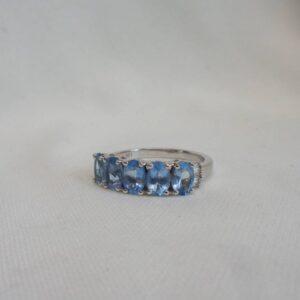 Quality Aquamarine and Diamond Ring 18ct White Gold - Size P (S8580) - Image 4