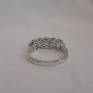 Quality Aquamarine and Diamond Ring 18ct White Gold - Size P (S8580) - Image 5