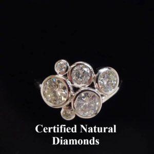 Certified 1.25 Carat Diamond Bubble Ring 18ct White Gold - Size N (S7823) - Image 1