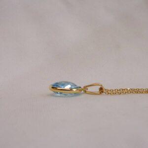 Stunning Blue Topaz Pendant in 18ct Yellow Gold - Length 20in (S8522) - Image 4