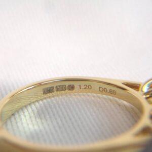 Sapphire & Diamond Three Stone Ring 18ct Yellow Gold - Size N (S8577) - Image 6