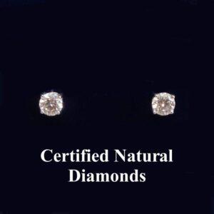 Certified 1.05ct Diamond Stud Earrings 18ct White Gold - VS2 (S8483) - Image 1
