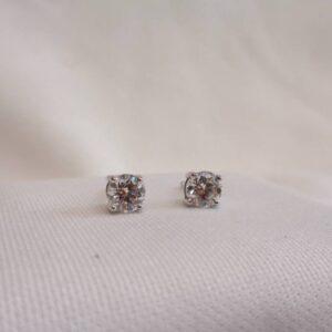 Certified 1.05ct Diamond Stud Earrings 18ct White Gold - VS2 (S8483) - Image 3