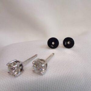 Certified 1.05ct Diamond Stud Earrings 18ct White Gold - VS2 (S8483) - Image 5