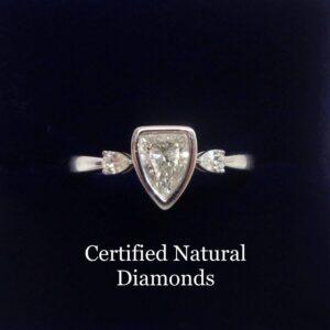 Unique 0.61ct Natural Diamond Ring 18ct White Gold - Certified - Size N (S7424) - Image 1