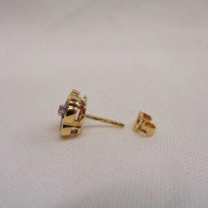 Vintage C.1996 Amethyst and Diamond Stud Earrings 18ct Gold (S8622) - Image 4