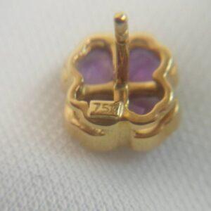 Vintage C.1996 Amethyst and Diamond Stud Earrings 18ct Gold (S8622) - Image 5