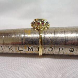 Quality Ruby & Diamond Cluster Ring 18ct Yellow Gold - Size N (US 6.75) (S8476) - Image 9