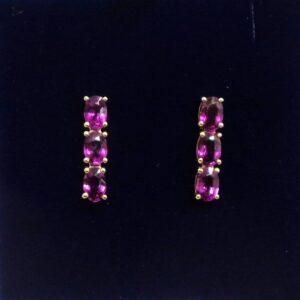 Stunning Tourmaline Drop Studs 9ct Yellow Gold - Length 18mm (S8625) - Image 1