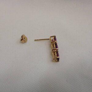 Stunning Tourmaline Drop Studs 9ct Yellow Gold - Length 18mm (S8625) - Image 4