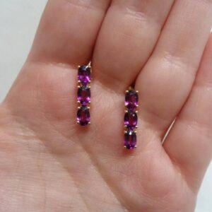 Stunning Tourmaline Drop Studs 9ct Yellow Gold - Length 18mm (S8625) - Image 6