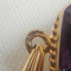 Stunning Amethyst Pendant 9ct Yellow Gold- Length 18in (S8626) - Image 6