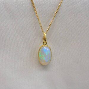 Natural Opal Pendant in 14ct Gold - Length 17in (S8627) - Image 4