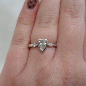 Unique 0.61ct Natural Diamond Ring 18ct White Gold - Certified - Size N (S7424) - Image 7