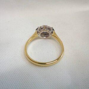 Vintage C.1980 Sapphire and Diamond Ring 18ct Gold - Size N 1/2 (A1531) - Image 5