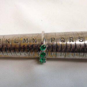 Emerald and Diamond Ring 18ct White Gold - Size O (A1186) - Image 7