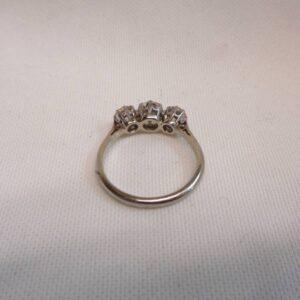 Antique 1.10ct Three Stone Diamond Ring 18ct Gold & Platinum - Size M 1/2 (S7974) - Image 5