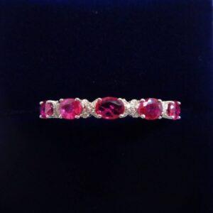 Stunning Ruby and Diamond Ring 18ct White Gold - Size N (S7650)
