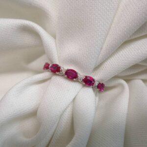 Stunning Ruby and Diamond Ring 18ct White Gold - Size N (S7650) - Image 4