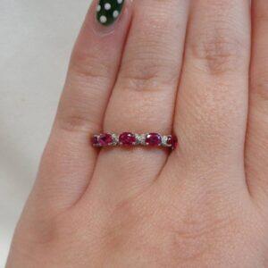 Stunning Ruby and Diamond Ring 18ct White Gold - Size N (S7650) - Image 7