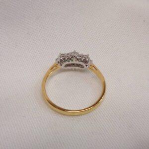 Beautiful Emerald and Diamond Cluster Ring 18ct Yellow Gold - Size O (S7643) - Image 5